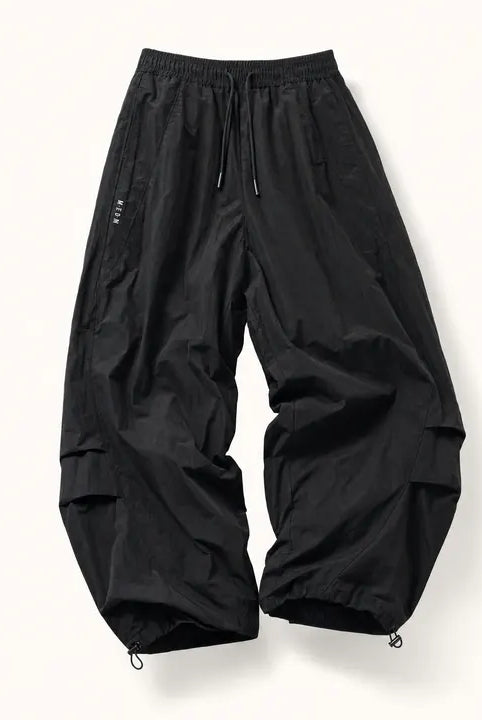 Mingstreet ASC launch still-life | MEDM | Glossy Piped Techwear Track Pants | Black | ready_now_existing_asset