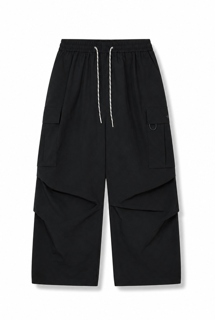 Mingstreet ASC launch still-life | MEDM | Multi Pocket Parachute Cargo Pants | Black | generated_extra_ready_product_colorway