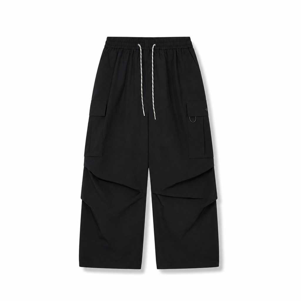 Mingstreet ASC launch still-life | MEDM | Multi Pocket Parachute Cargo Pants | Black | generated_extra_ready_product_colorway