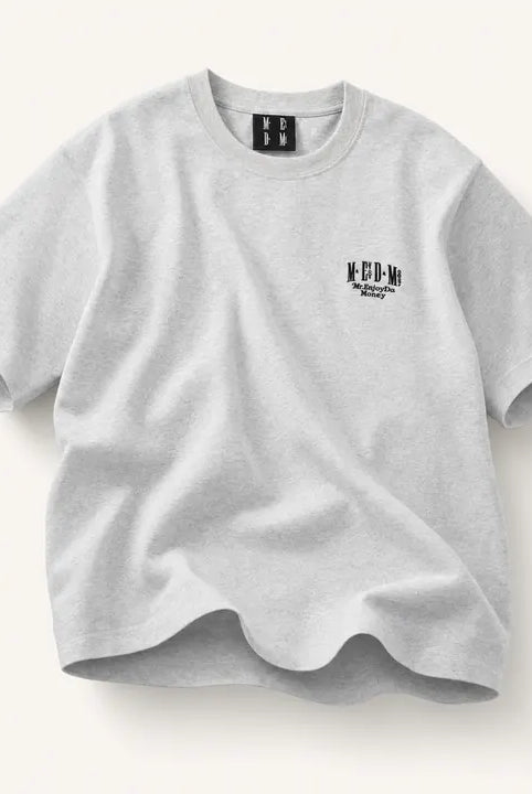 Mingstreet ASC launch still-life | MEDM | Letter Embroidery Cotton T Shirt | Gray | ready_now_existing_asset