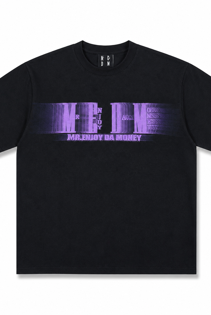 Mingstreet ASC launch still-life | MEDM | Glitch Logo Graphic Cotton T Shirt | Purple | generated_extra_ready_product_colorway