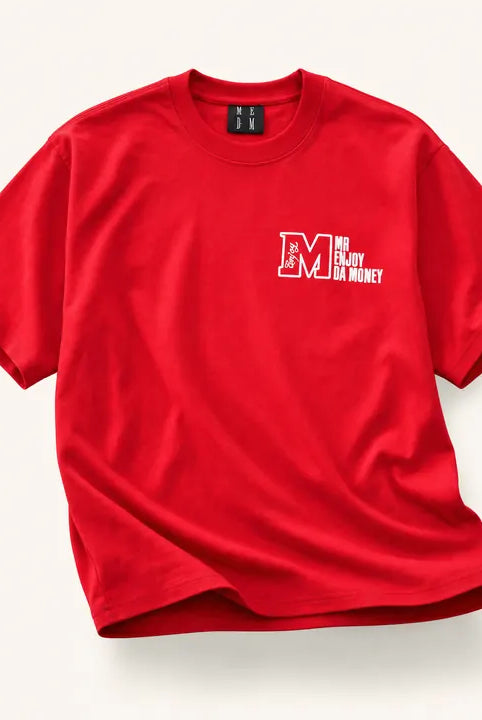 Mingstreet ASC launch still-life | MEDM | Half Sleeve Cotton Logo T Shirt | Red | ready_now_existing_asset