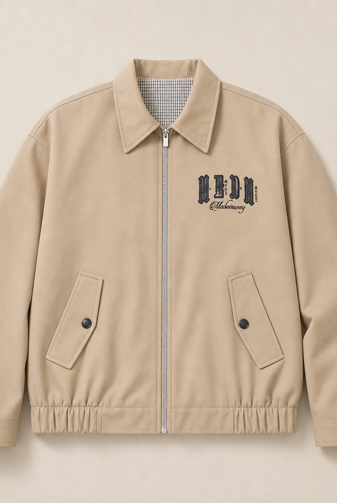 Mingstreet ASC launch still-life | MEDM | Reversible Cotton Zip Up Barn Jacket | Beige | ready_now_uncrumpled_replacement