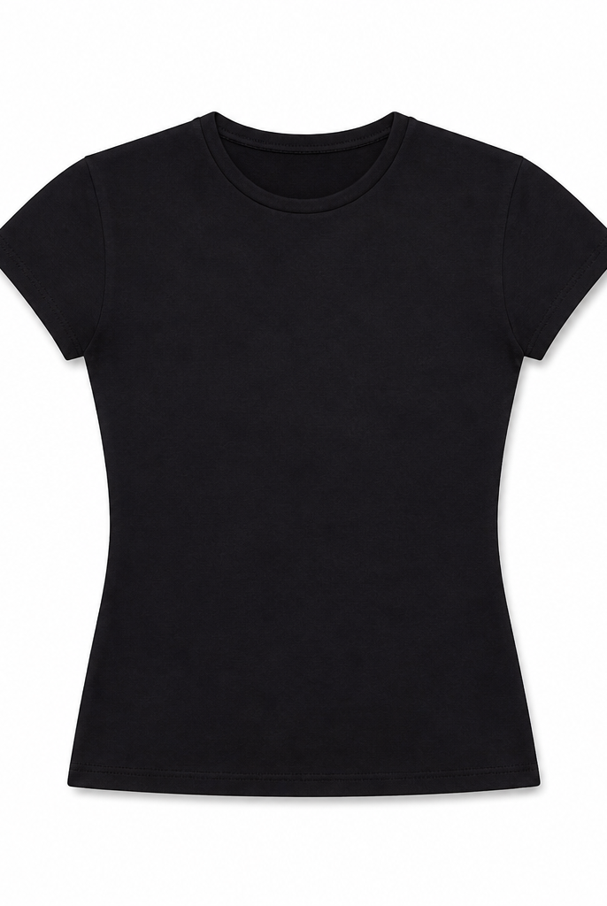 Mingstreet ASC launch still-life | RARELY ALIKE | Hourglass Cotton Crew Neck T Shirt | Black | generated_extra_ready_product_colorway