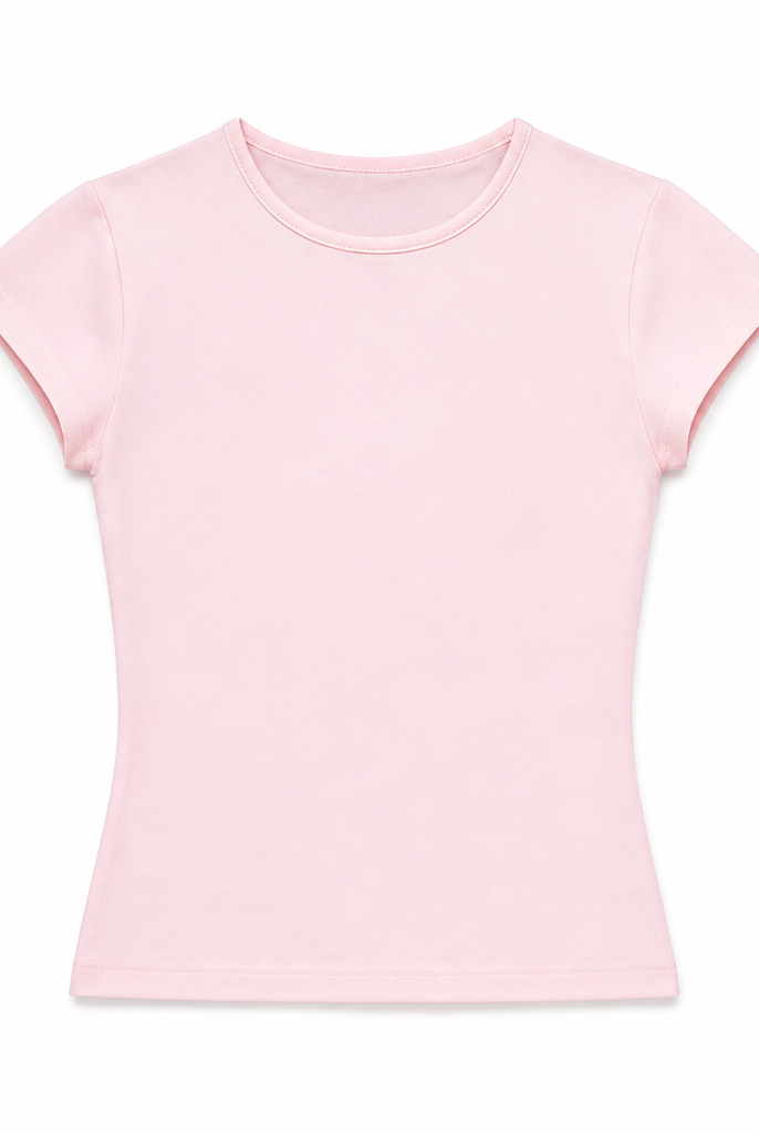Mingstreet ASC launch still-life | RARELY ALIKE | Hourglass Cotton Crew Neck T Shirt | Pink | generated_extra_ready_product_colorway