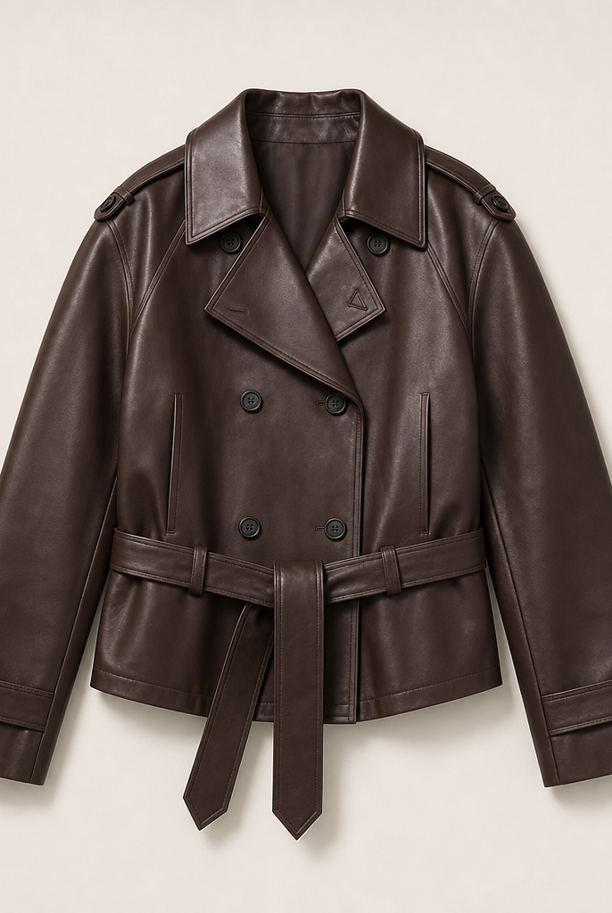 Mingstreet ASC launch still-life | RARELY ALIKE | Oversized Belted Faux Leather Jacket | Coffee | ready_now_uncrumpled_replacement