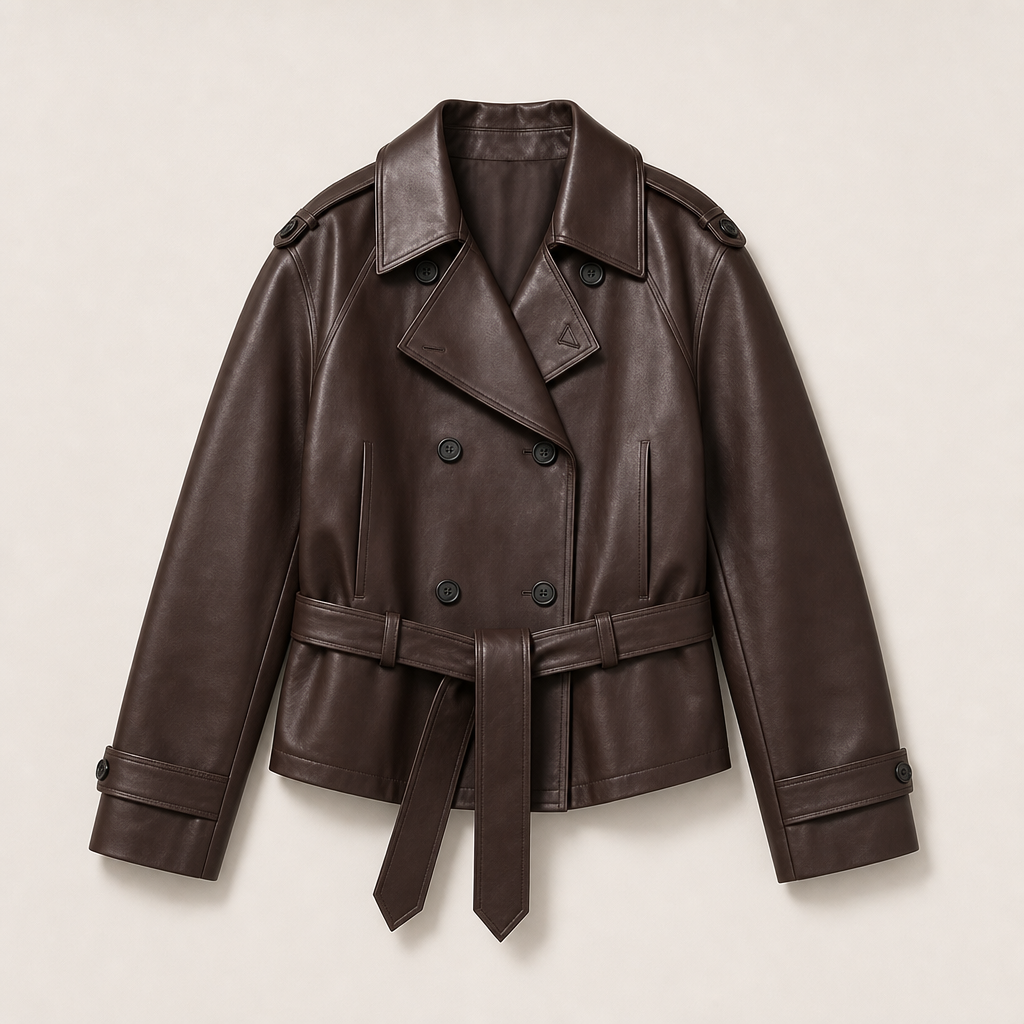 Mingstreet ASC launch still-life | RARELY ALIKE | Oversized Belted Faux Leather Jacket | Coffee | ready_now_uncrumpled_replacement