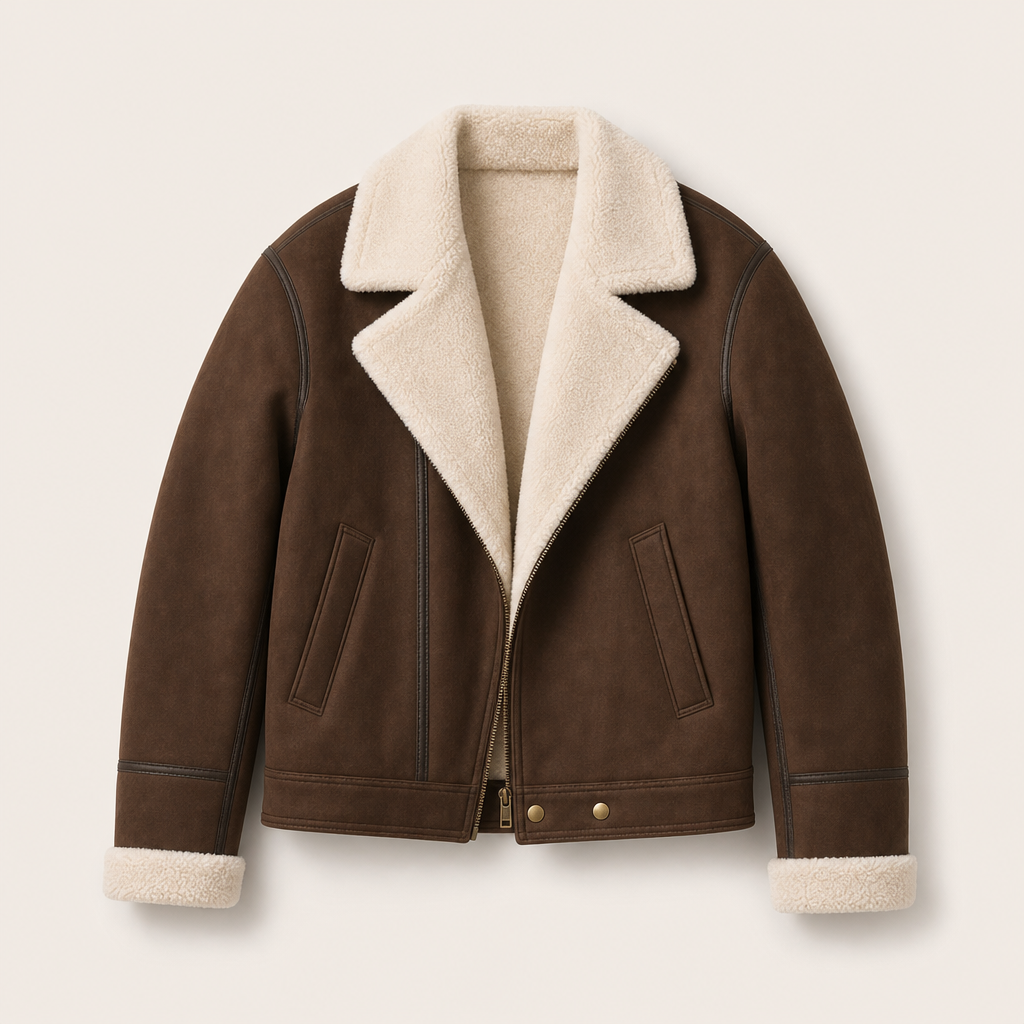 Mingstreet ASC launch still-life | RARELY ALIKE | Oversized Faux Shearling Lapel Jacket | Brown | ready_now_uncrumpled_replacement