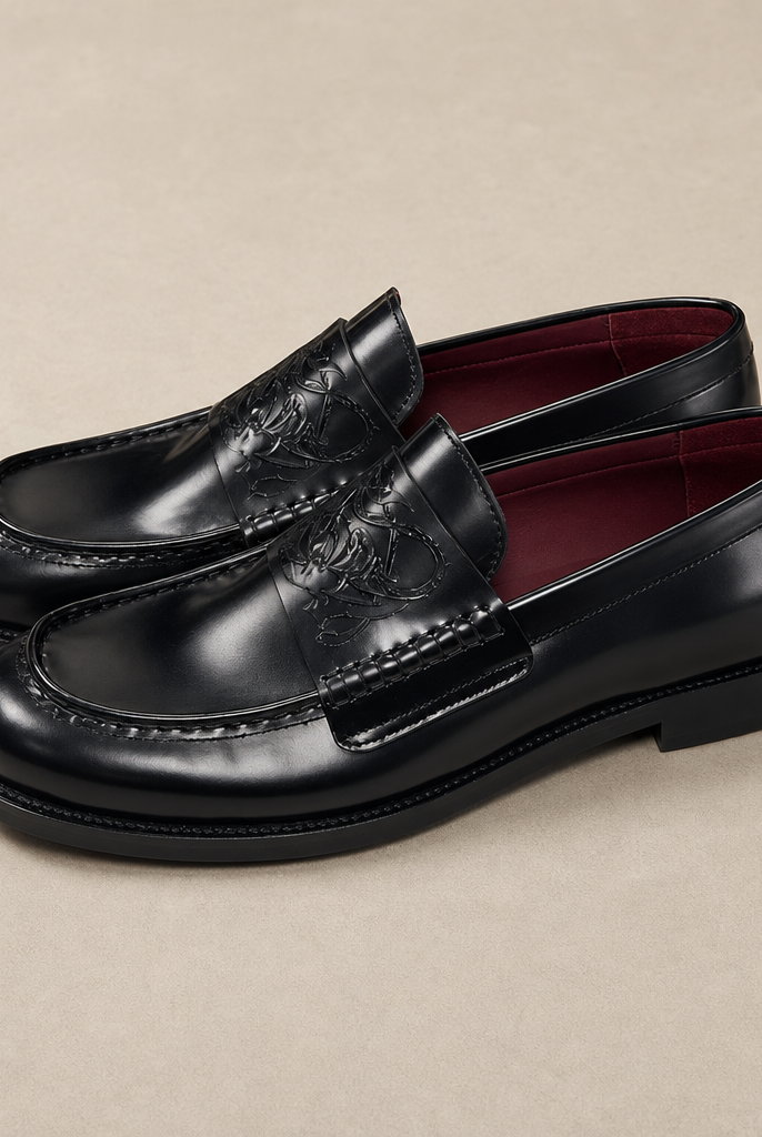 Mingstreet ASC launch still-life | JCAESAR STUDIO | Matte Cowhide Leather Loafers | Black | generated_missing_still_life_expansion