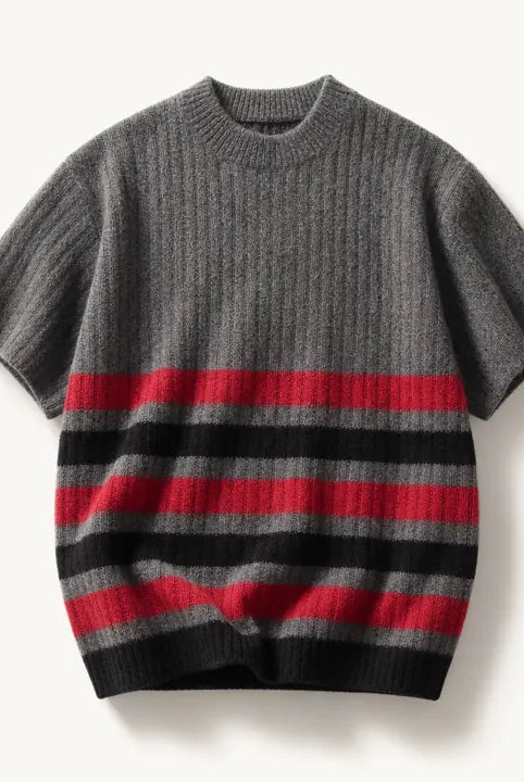 Mingstreet ASC launch still-life | JCAESAR STUDIO | Block Striped Brushed Knit T Shirt | Gray | ready_now_existing_asset