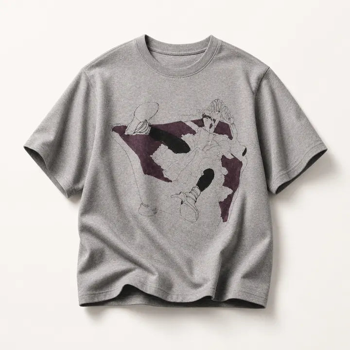 Mingstreet ASC launch still-life | JCAESAR STUDIO | Purple Sofa Print Tencel Wool T Shirt | Gray | ready_now_existing_asset