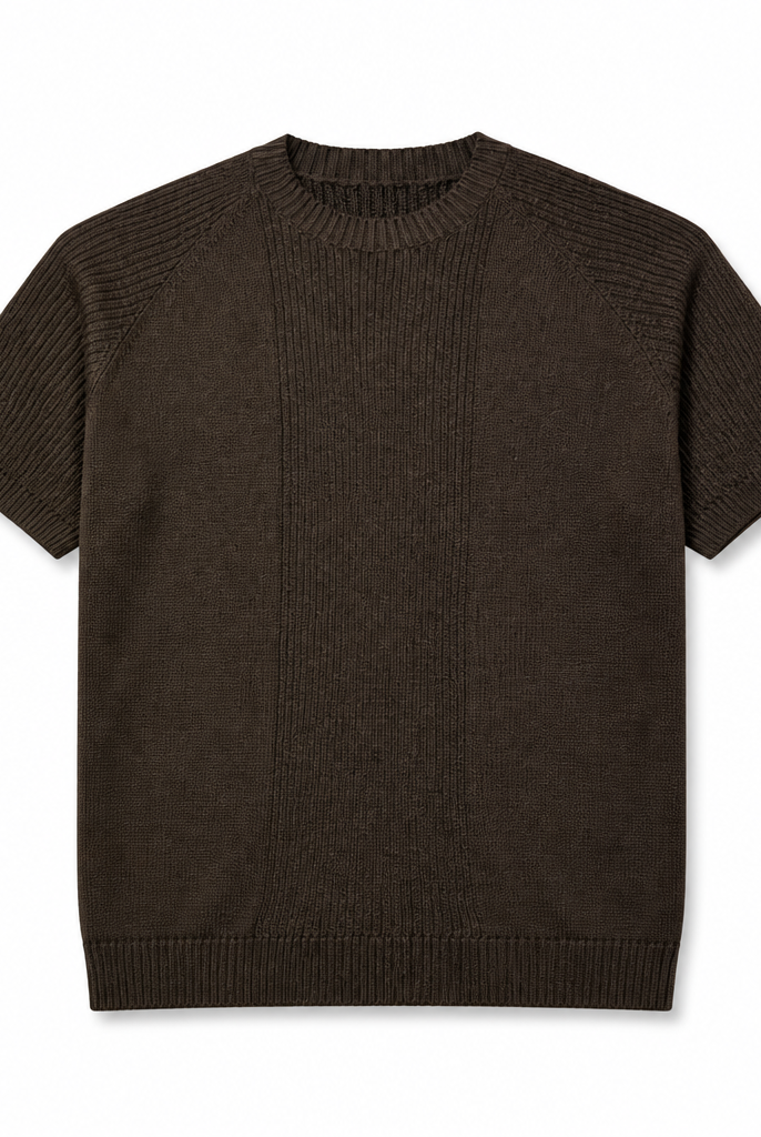 Mingstreet ASC launch still-life | JCAESAR STUDIO | Ribbed Ice Silk Raglan T Shirt | Brown | generated_extra_ready_product_colorway