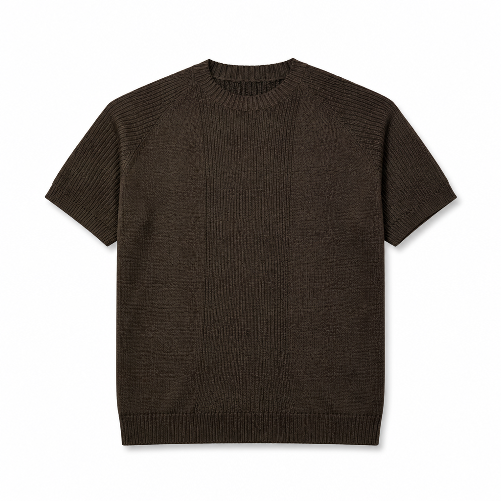 Mingstreet ASC launch still-life | JCAESAR STUDIO | Ribbed Ice Silk Raglan T Shirt | Brown | generated_extra_ready_product_colorway