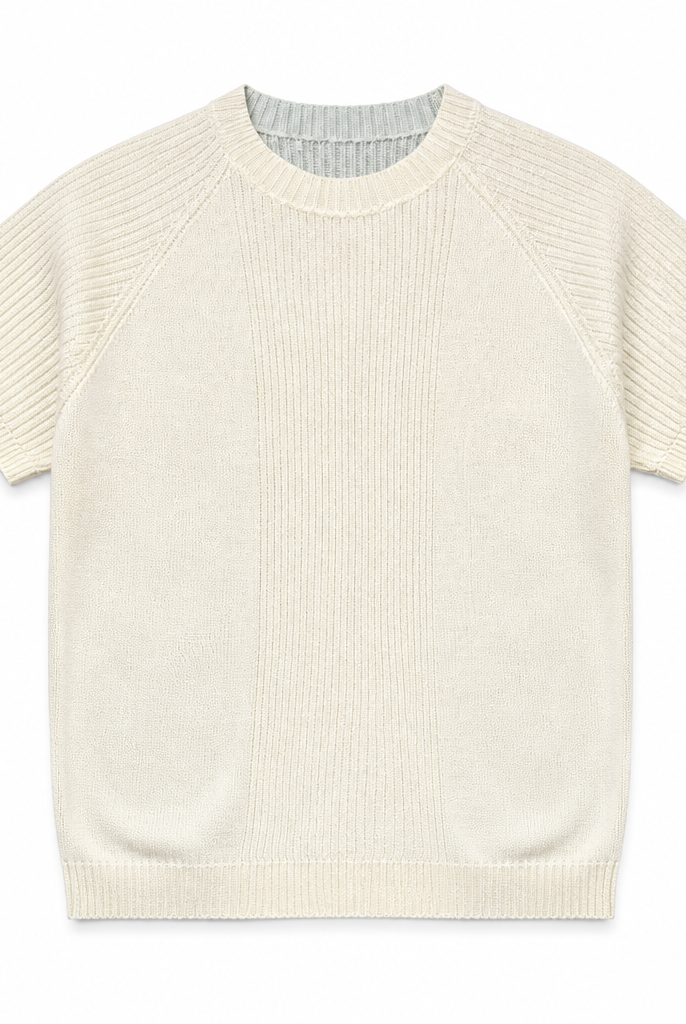 Mingstreet ASC launch still-life | JCAESAR STUDIO | Ribbed Ice Silk Raglan T Shirt | Cream | generated_extra_ready_product_colorway