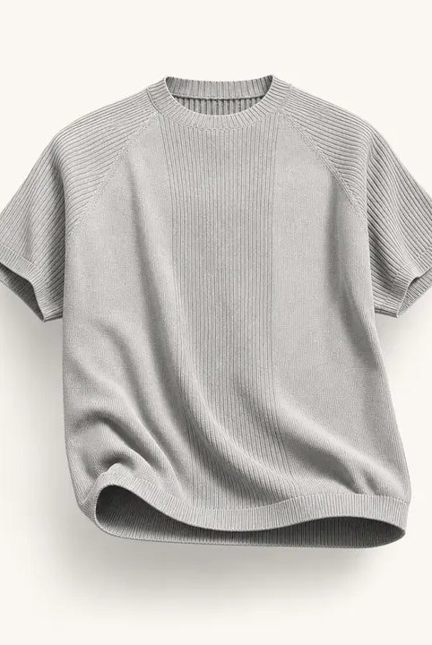 Mingstreet ASC launch still-life | JCAESAR STUDIO | Ribbed Ice Silk Raglan T Shirt | Gray | ready_now_existing_asset