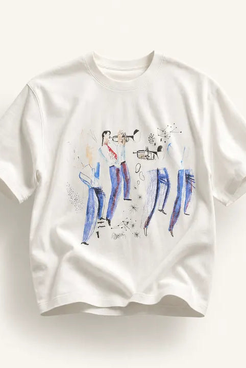 Mingstreet ASC launch still-life | JCAESAR STUDIO | Symphony Print Tencel Wool T Shirt | White | ready_now_existing_asset