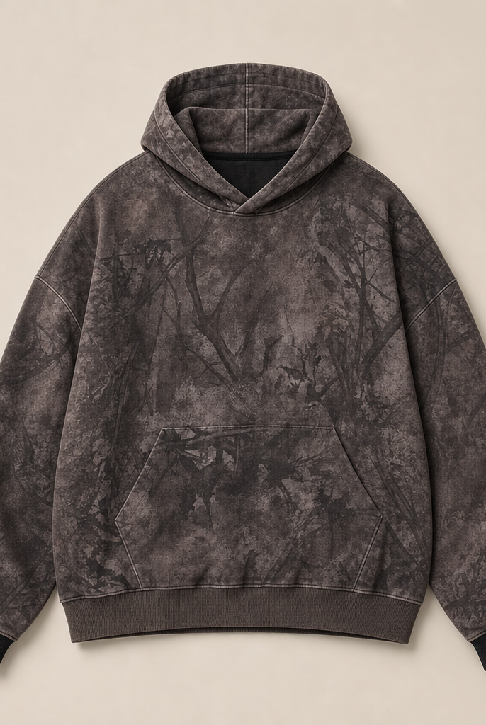 Mingstreet ASC launch still-life | D5ove | Distressed Forest Camo Hoodie | Gray | ready_now_uncrumpled_replacement