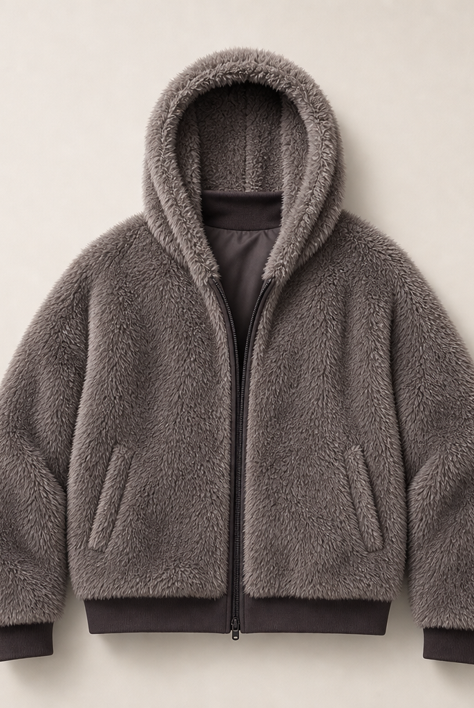 Mingstreet ASC launch still-life | D5ove | Faux Fur Zip Up Hoodie | Gray | ready_now_uncrumpled_replacement