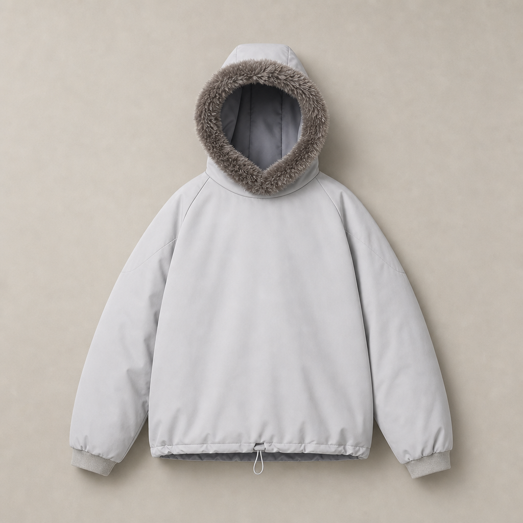 Mingstreet ASC launch still-life | D5ove | Fur Trim Hooded Padded Pullover | Gray | ready_now_uncrumpled_replacement