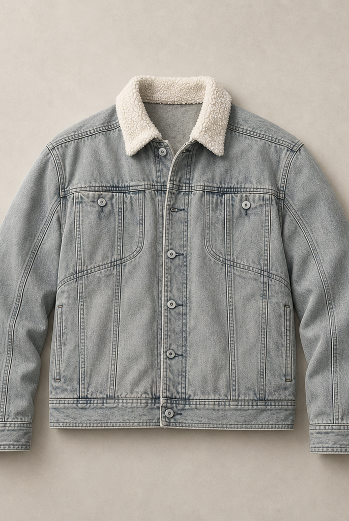 Mingstreet ASC launch still-life | D5ove | Faux Fur Collar Distressed Denim Jacket | Gray | ready_now_uncrumpled_replacement