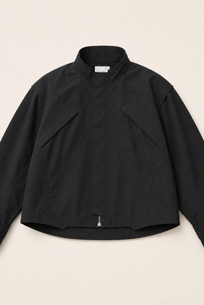 Mingstreet ASC launch still-life | D5ove | Structured Panelled Short Jacket | Black | ready_now_uncrumpled_replacement