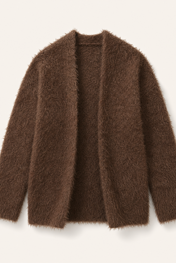 Mingstreet ASC launch still-life | D5ove | Shaggy Poly Wool Cardigan | Brown | ready_now_uncrumpled_replacement