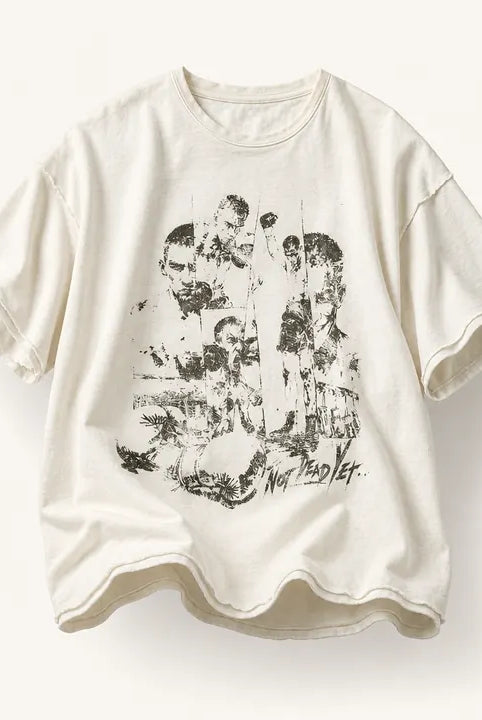 Mingstreet ASC launch still-life | D5ove | Vintage Print Cotton Linen T Shirt | White | ready_now_existing_asset