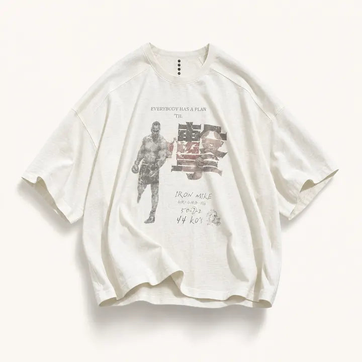 Mingstreet ASC launch still-life | D5ove | Hemp Blend Graphic Half Sleeve T Shirt | White | ready_now_existing_asset