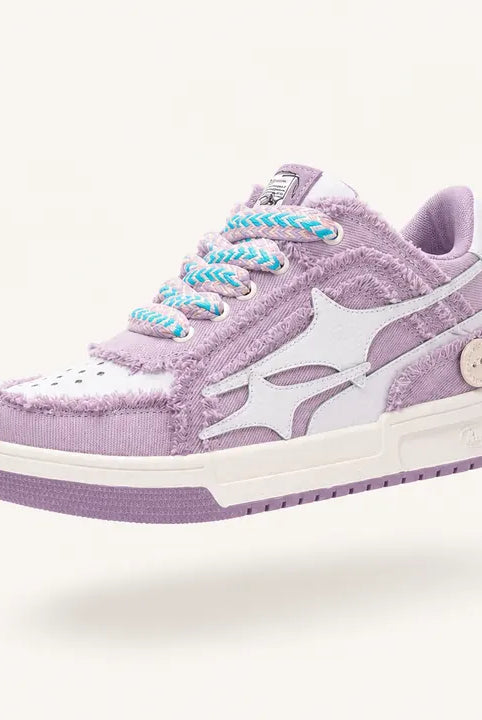 Mingstreet ASC launch still-life | KILLWINNER | Distressed Denim Low Top Sneakers | Purple | ready_now_existing_asset
