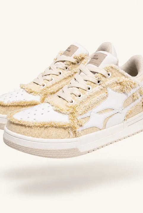 Mingstreet ASC launch still-life | KILLWINNER | Khaki Distressed Denim Low Top Sneakers | Khaki | ready_now_existing_asset