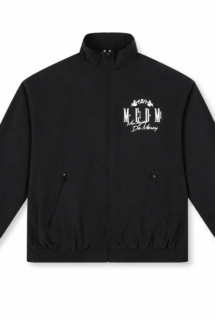 Mingstreet ASC launch still-life | MEDM | Nylon Stand Collar Coach Jacket | Black | generated_extra_ready_product_colorway