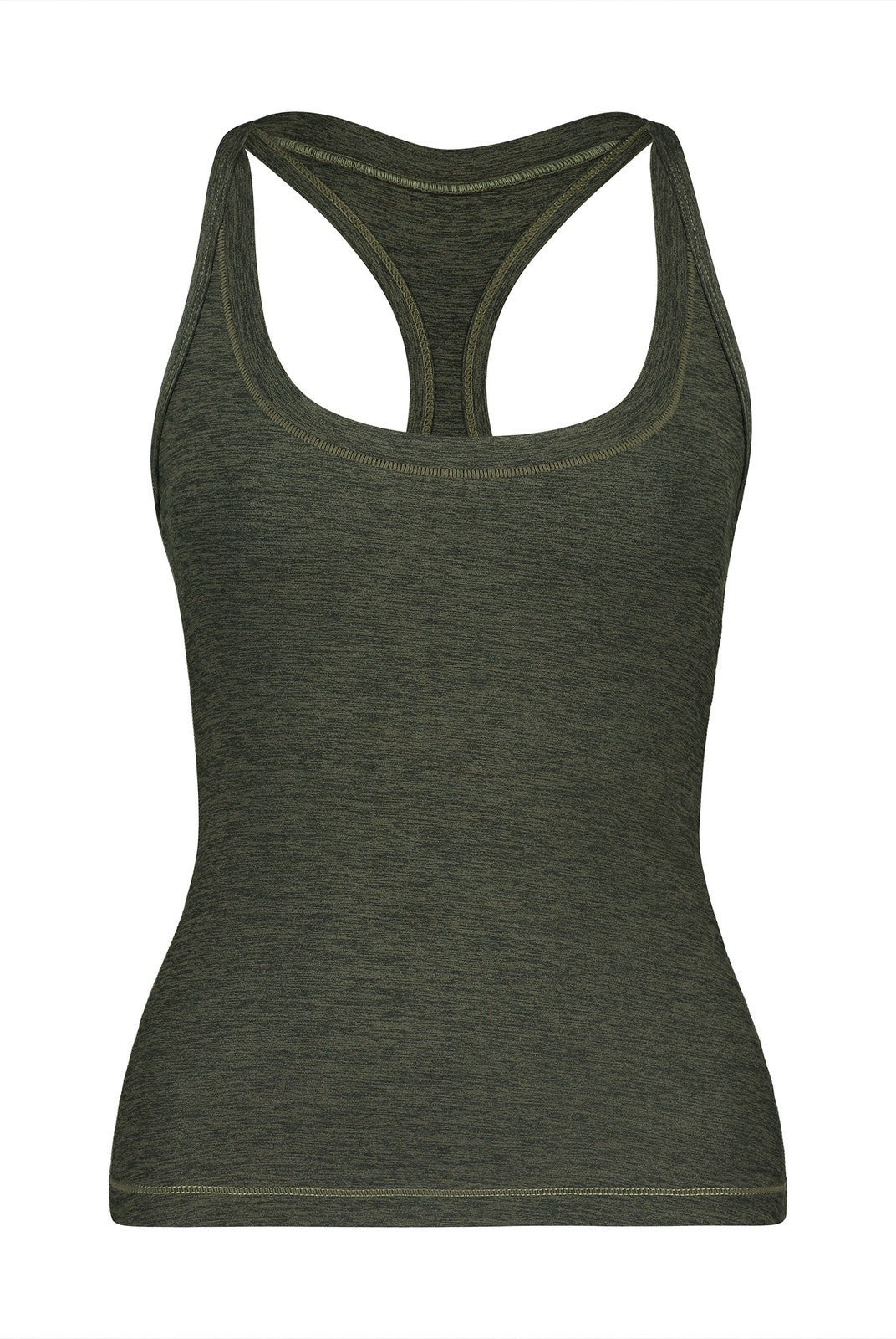 FaxCopyExpress Long U Cut Racer Tank in Olive
