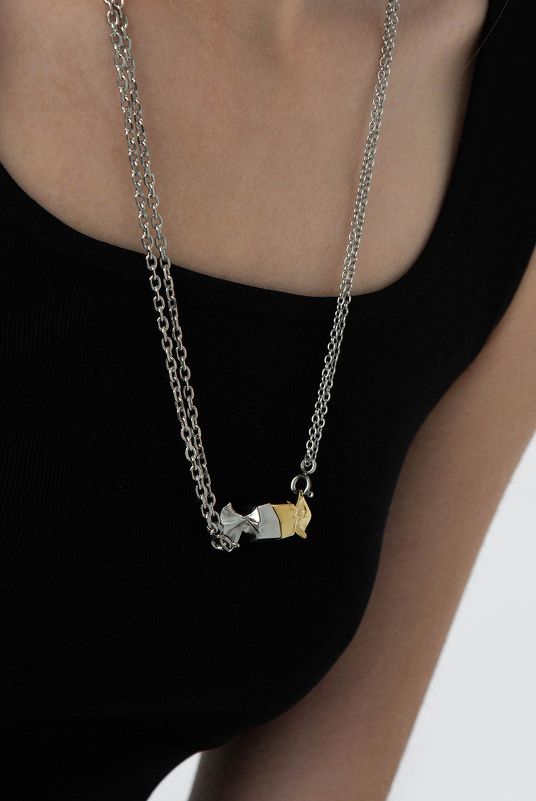BLACKHEAD Magnetic Candy Pendant Necklace in Gold - On Female Model