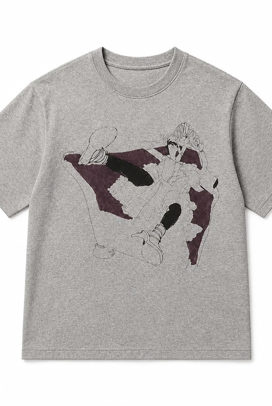 Mingstreet ASC launch still-life | JCAESAR STUDIO | Purple Sofa Print Tencel Wool T Shirt | Gray | crumple_regen_confirmed_2026-06-25