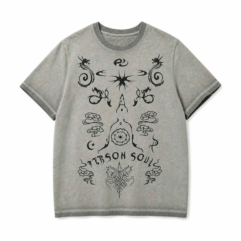 Mingstreet ASC launch still-life | PERSONSOUL | Distressed Totem Print T Shirt | Mint | crumple_regen_confirmed_2026-06-25