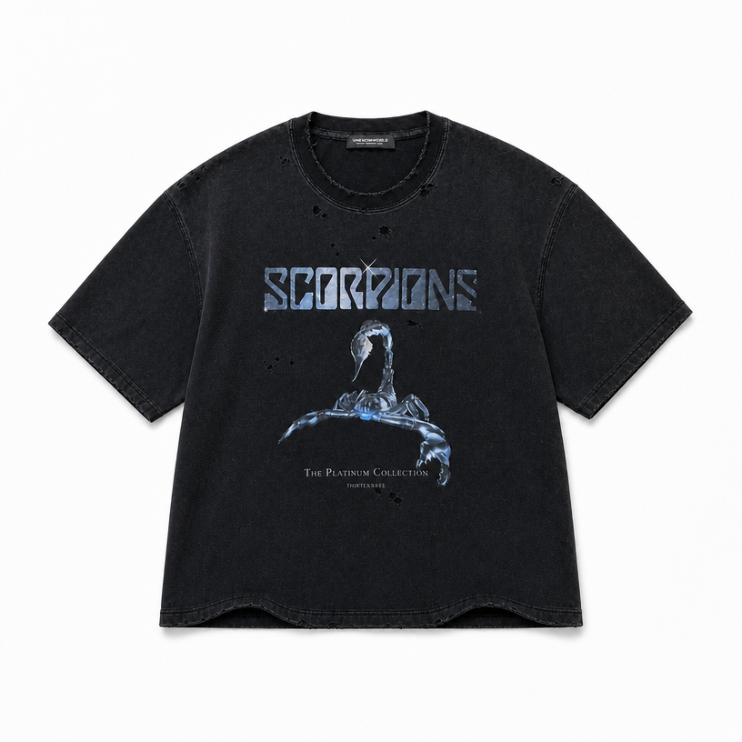 Mingstreet ASC launch still-life | UNKNOWNWORLD | Distressed Metallic Scorpio Tee | Black | crumple_regen_confirmed_2026-06-25