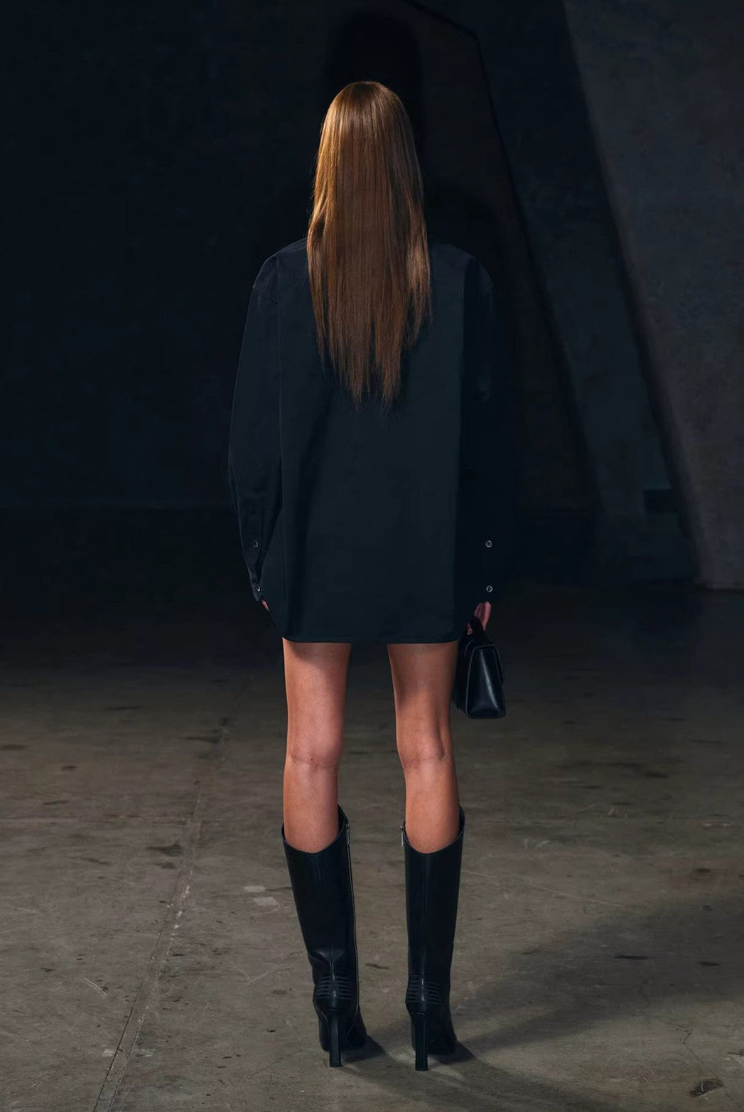 SMFK Cross Badge Cotton Cargo Shirt in Black - On Model