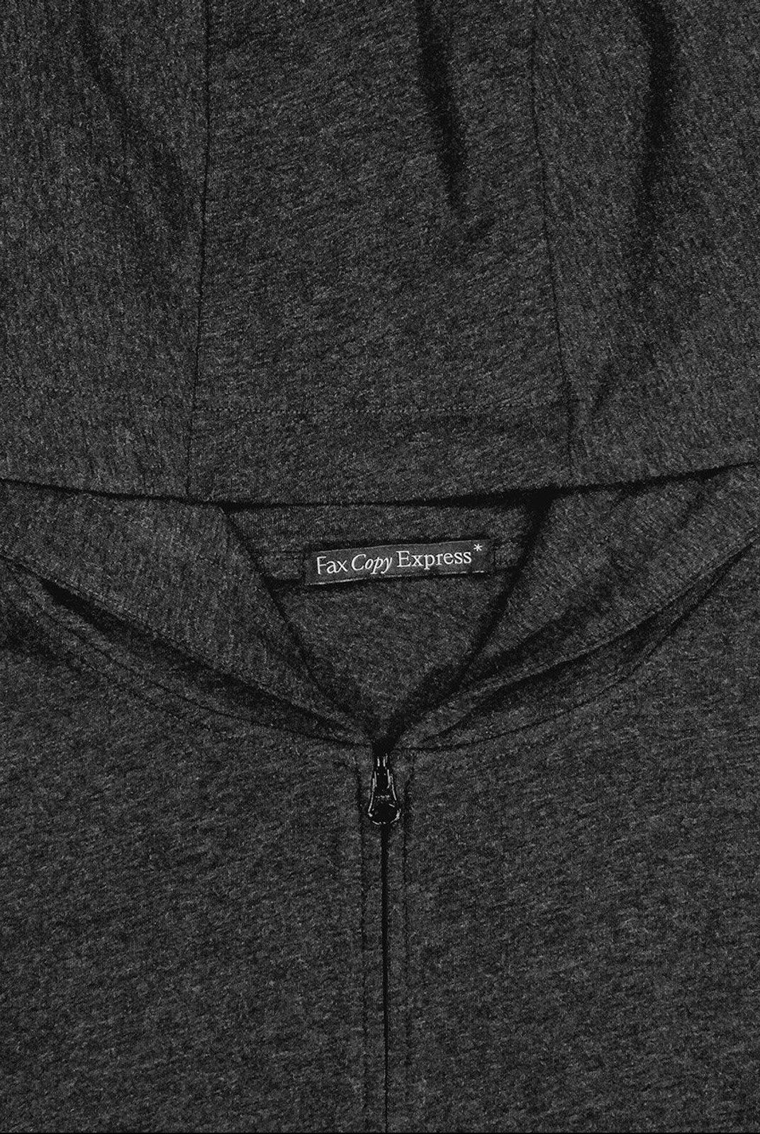 FaxCopyExpress Soft Cotton Blend Zip Up Hoodie in Gray - Detail