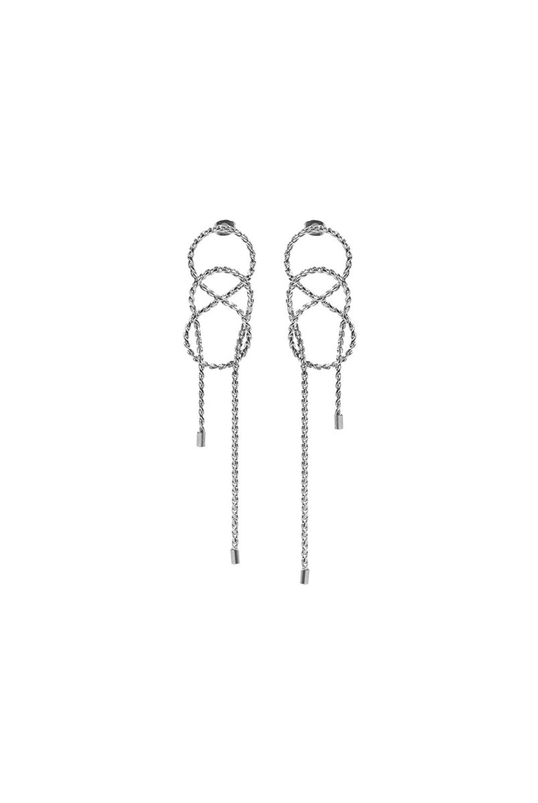 BLACKHEAD Wrapped Chain Drop Earrings in Silver