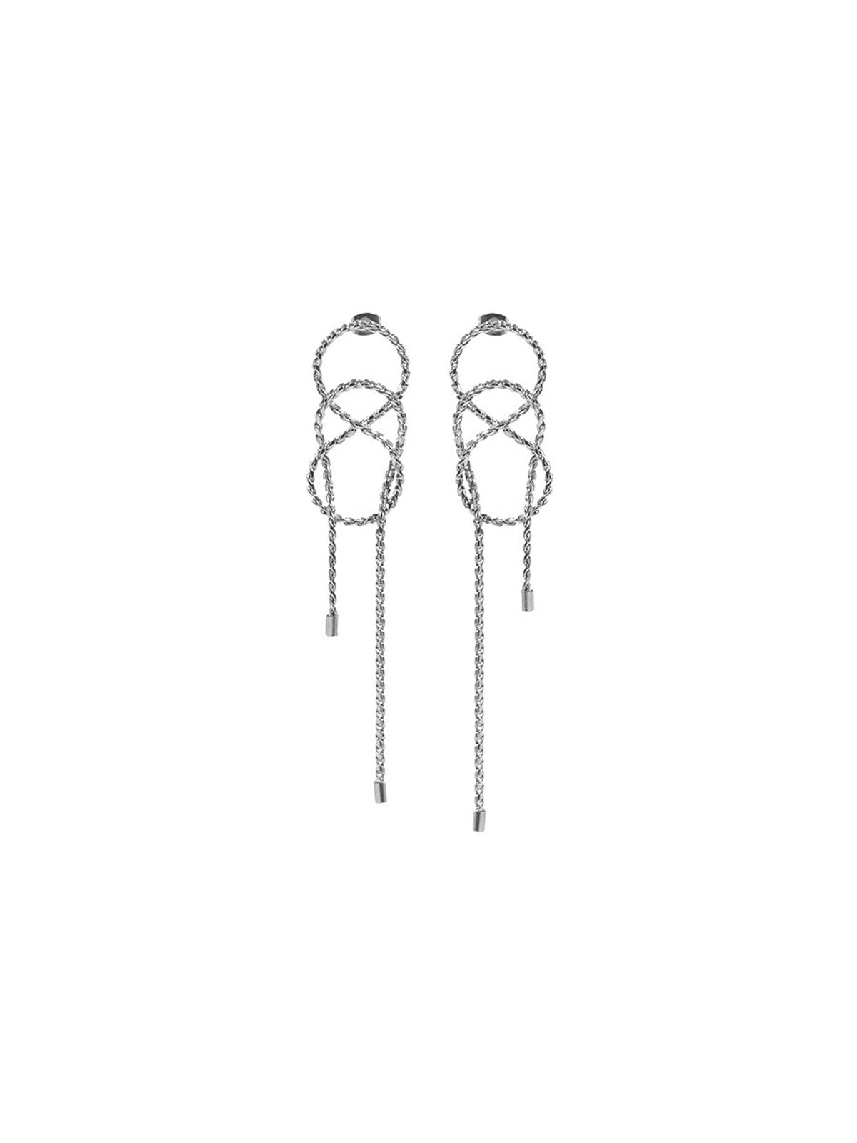 BLACKHEAD Wrapped Chain Drop Earrings in Silver