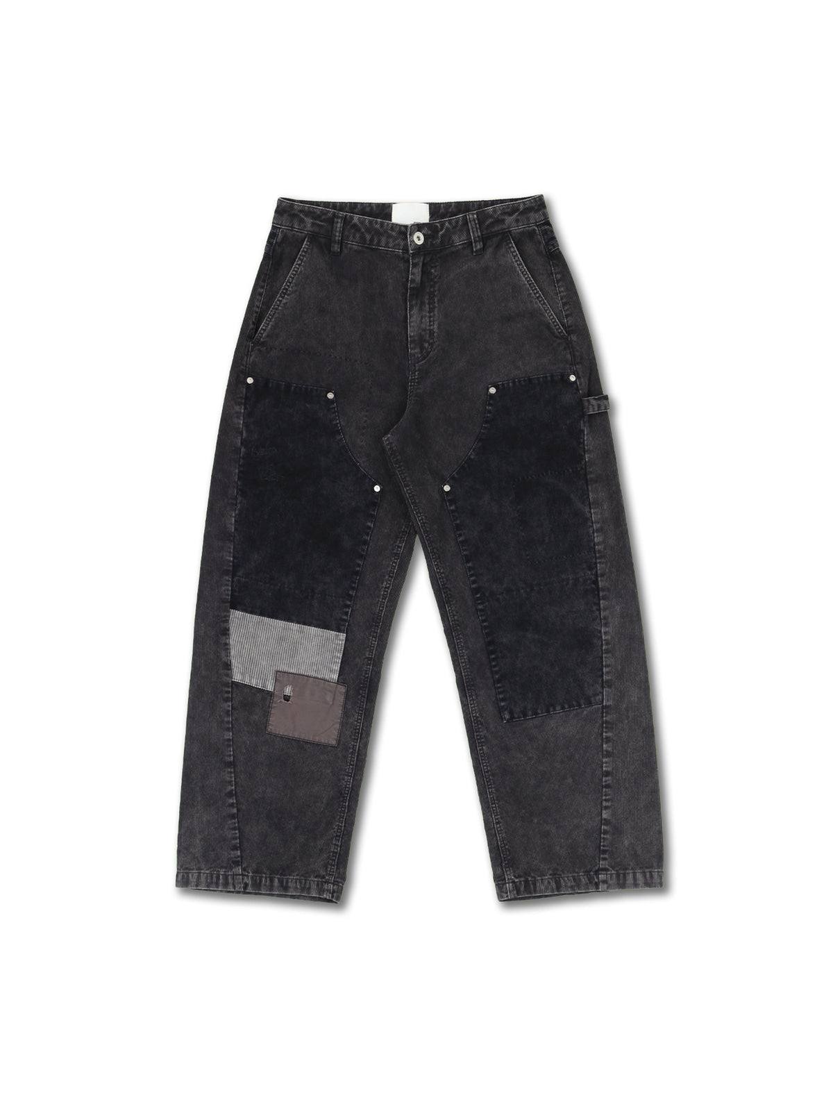 SOD Washed Corduroy Patchwork Logger Pants in Black