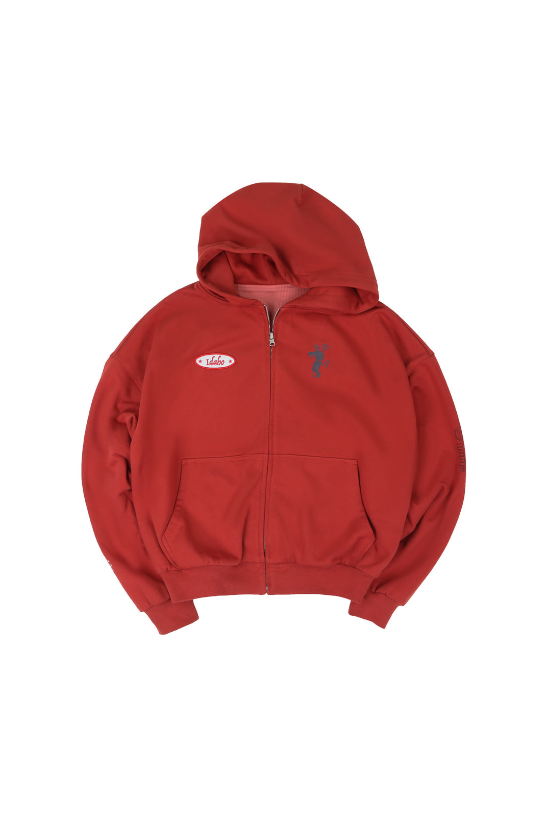 SOD Reversible Rhinestone Zip Hoodie in Red