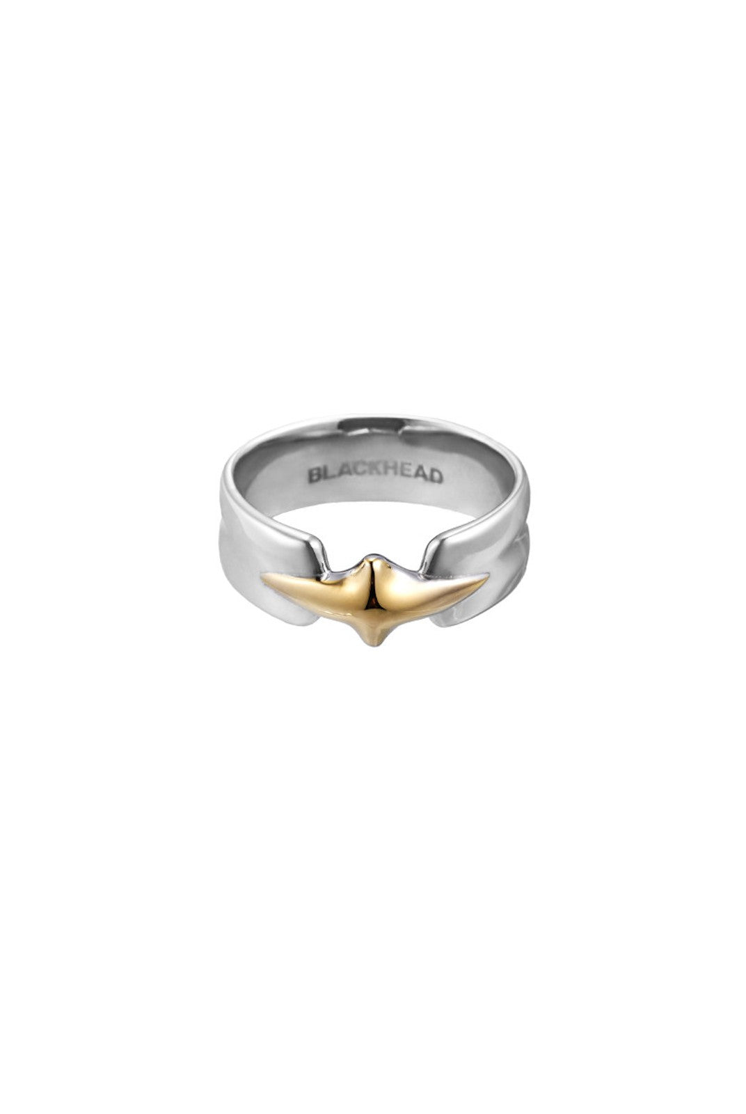 BLACKHEAD Structural Two Tone Star Ring in Gold