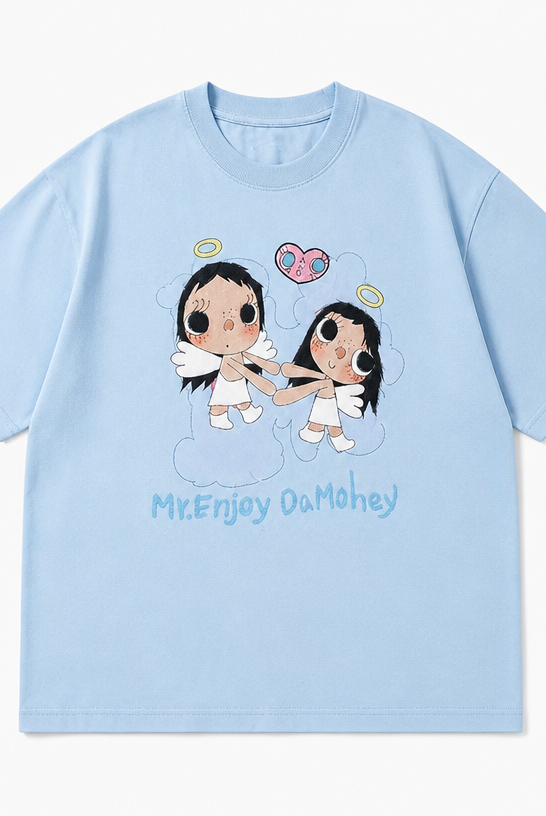 Mingstreet ASC launch still-life | MEDM | Embroidered Heart Cotton T Shirt | Sky Blue | crumple_regen_confirmed_2026-06-25