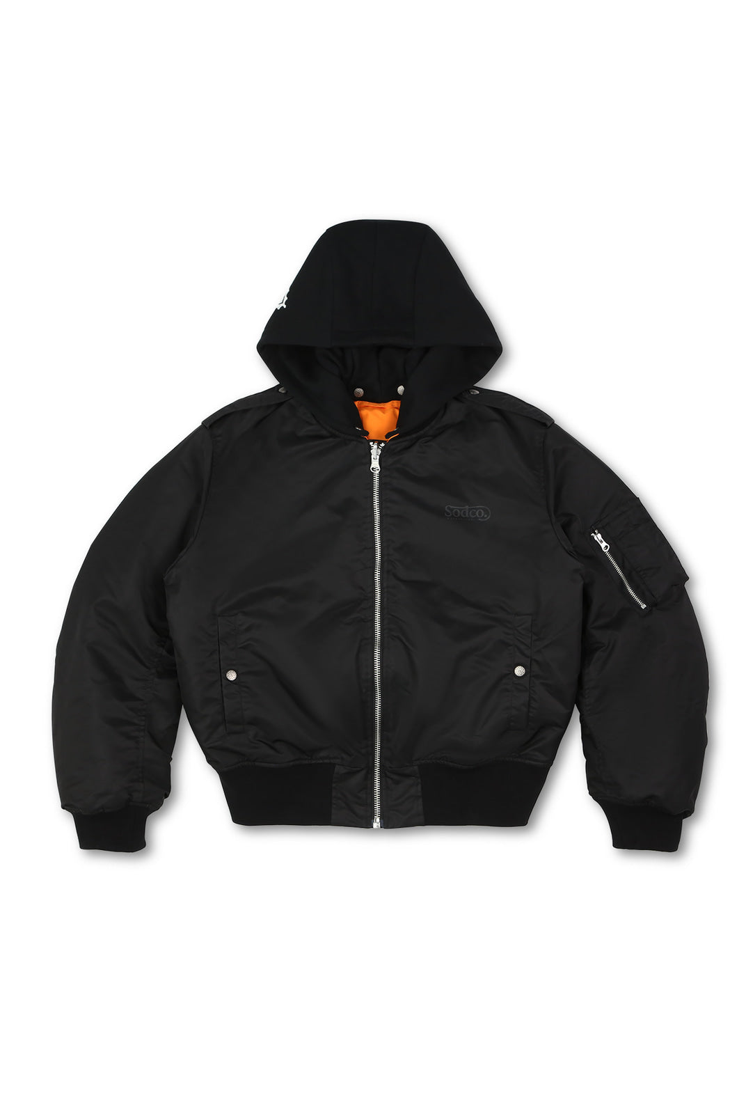 SOD Narcoleptic Hooded Bomber Jacket in Black