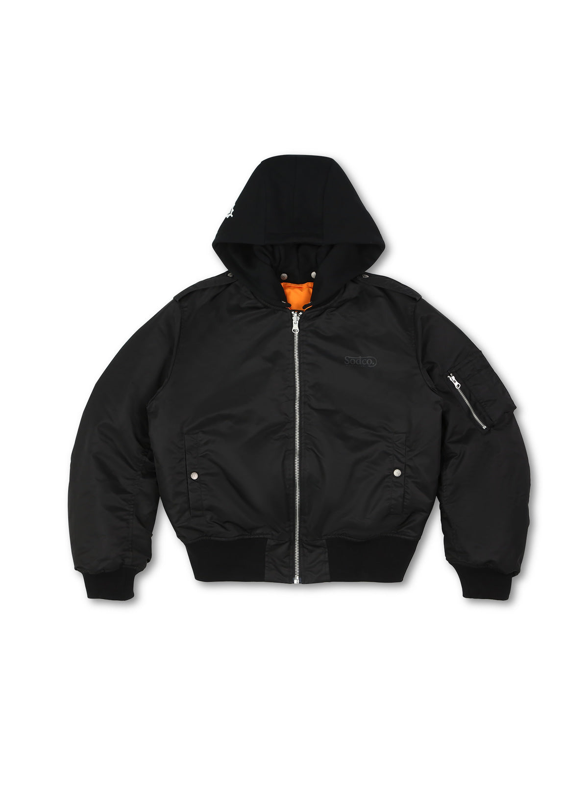 SOD Narcoleptic Hooded Bomber Jacket in Black