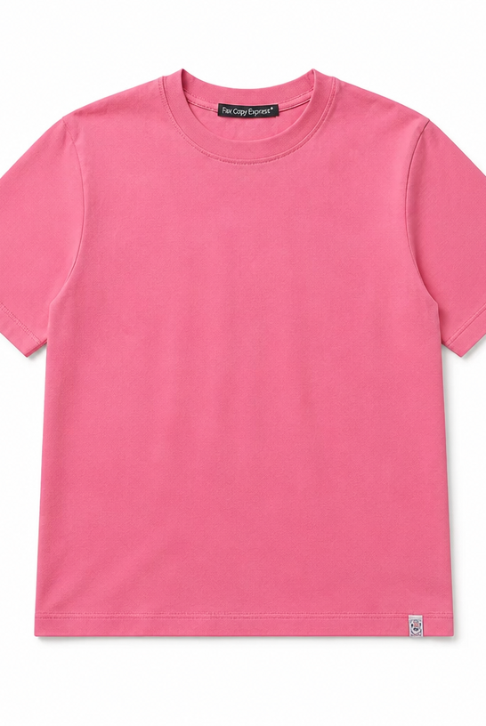 Mingstreet ASC launch still-life | FaxCopyExpress | Classic Cotton Logo T Shirt | Pink | crumple_regen_confirmed_2026-06-25