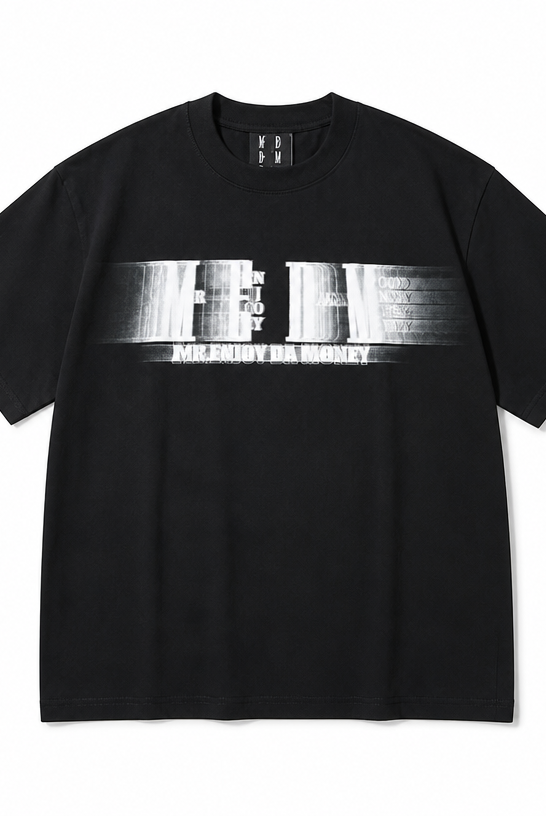 Mingstreet ASC launch still-life | MEDM | Glitch Logo Graphic Cotton T Shirt | Black | crumple_regen_confirmed_2026-06-25