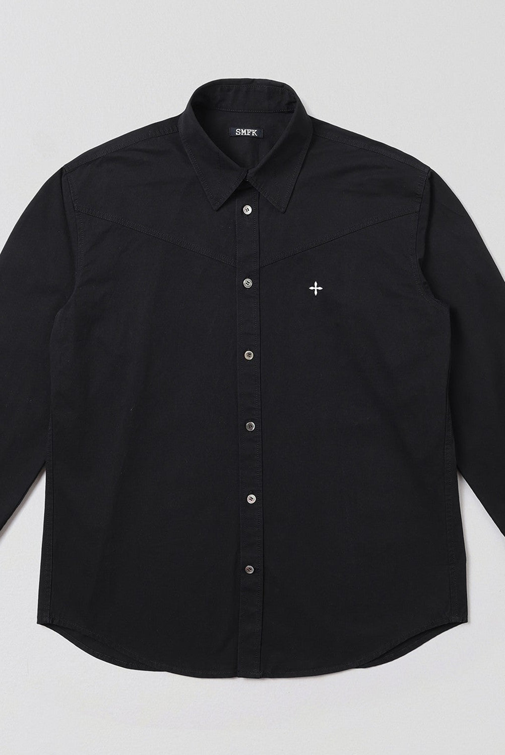 SMFK Cross Badge Cotton Cargo Shirt in Black