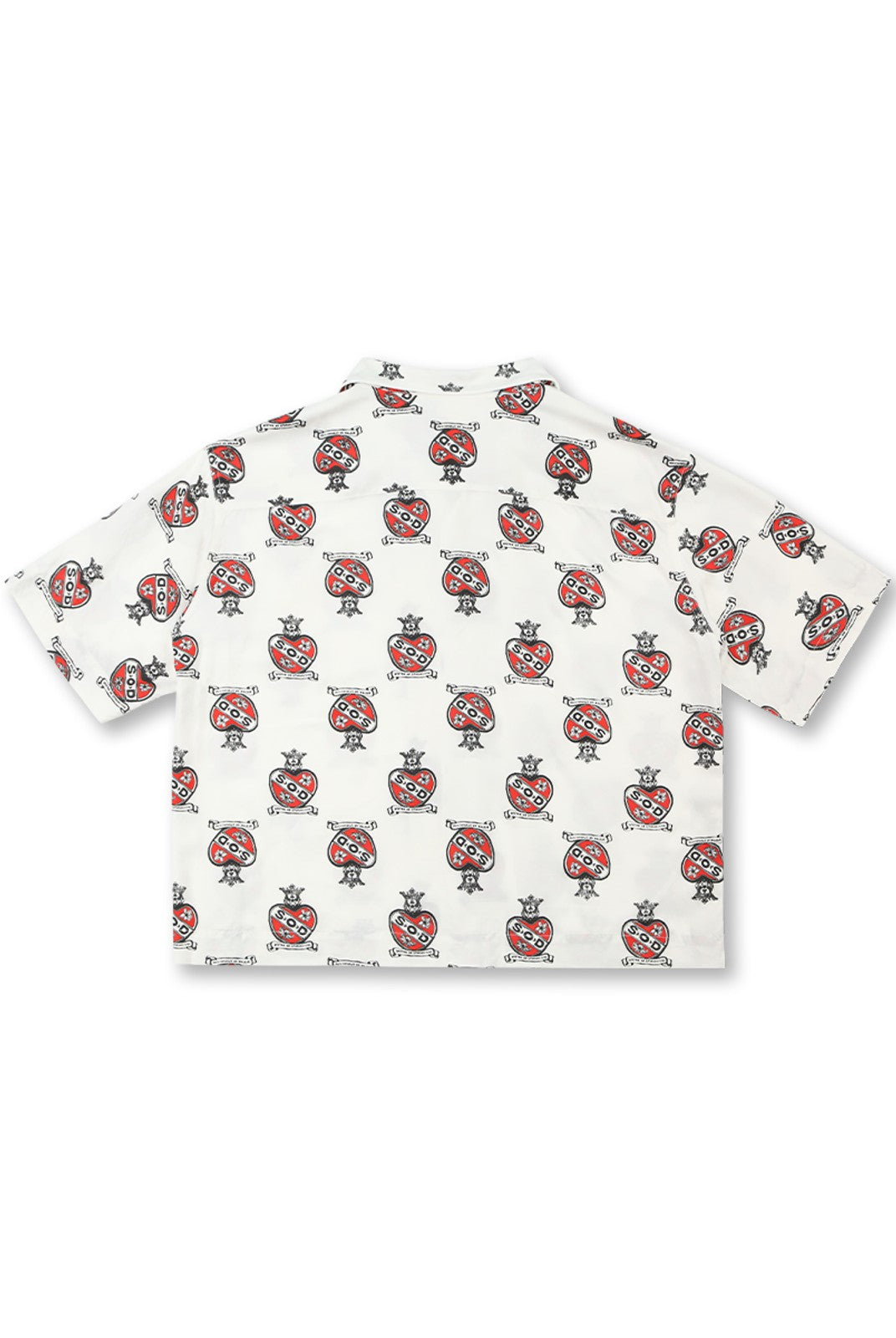 SOD Sacred Heart Rayon Hawaiian Shirt in White